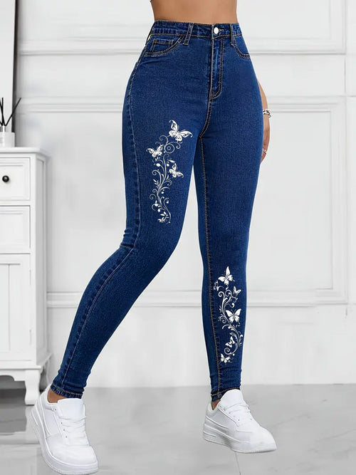 Autumn European And American Embroidered Jeans, Pencil Pants, Small Legs, Women’s New Style, Foreign Trade Quality, Casual, Tall, Skinny, Slimming Pants, Jeans, Women’s Small Legs