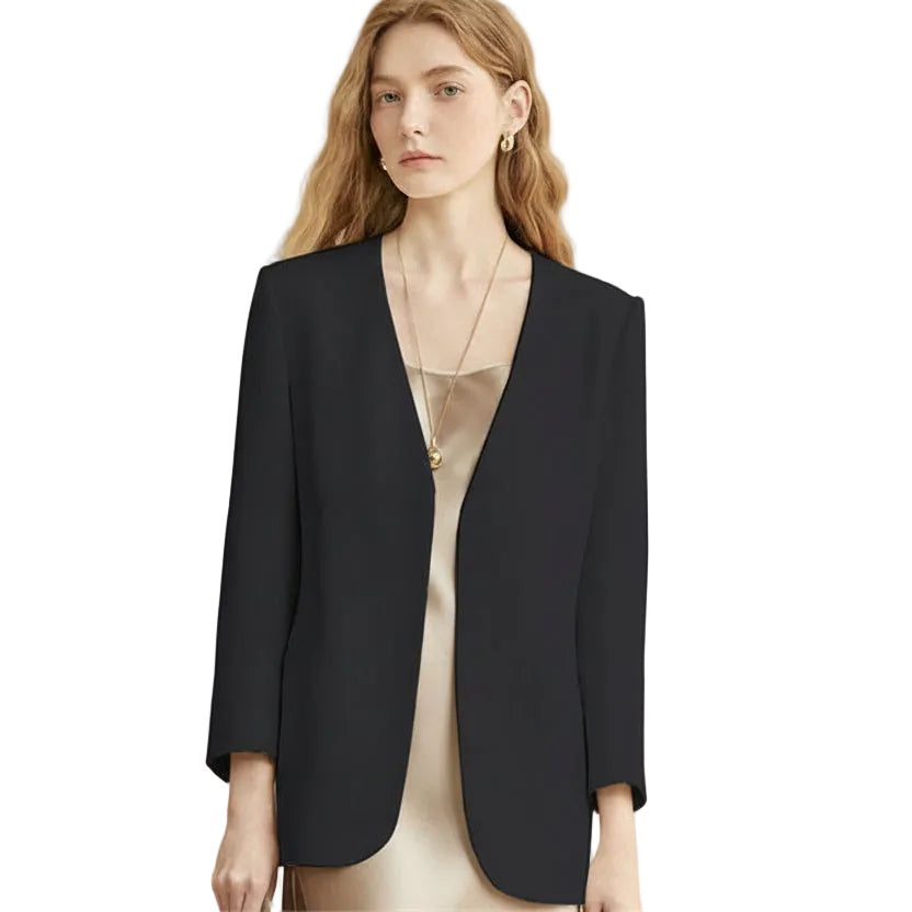 Blazer femenino de color sólido elegante y moderno