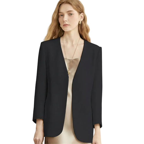 Blazer femenino de color sólido elegante y moderno