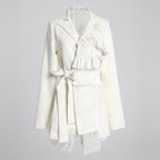Chaqueta estilo británico elegante para mujer color blanco