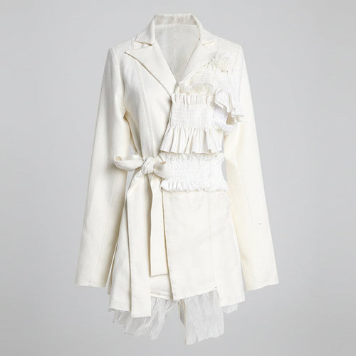 Chaqueta estilo británico elegante para mujer color blanco