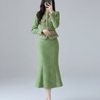 Conjunto elegante mujer tallas grandes hasta 4XL color verde