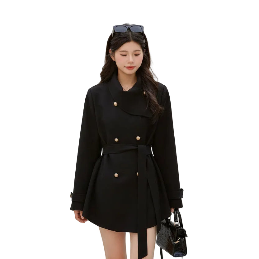 Gabardina femenina versátil para oficina y uso casual