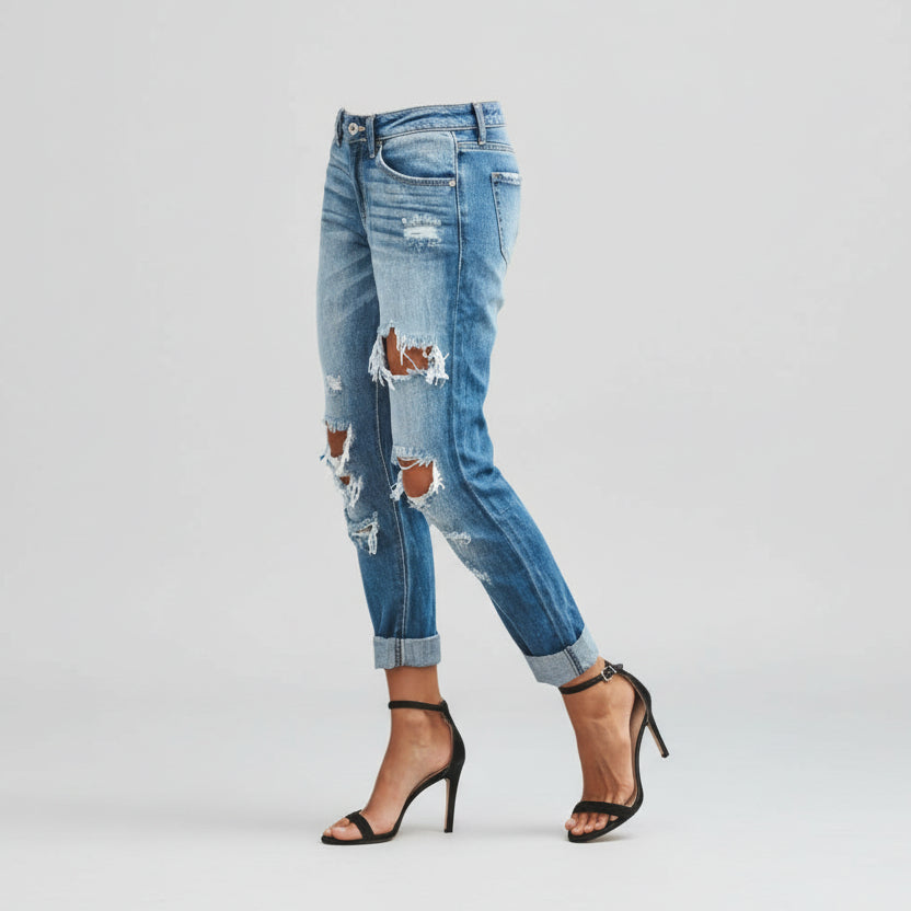 Jeans de tiro bajo estilo Y2K para mujer