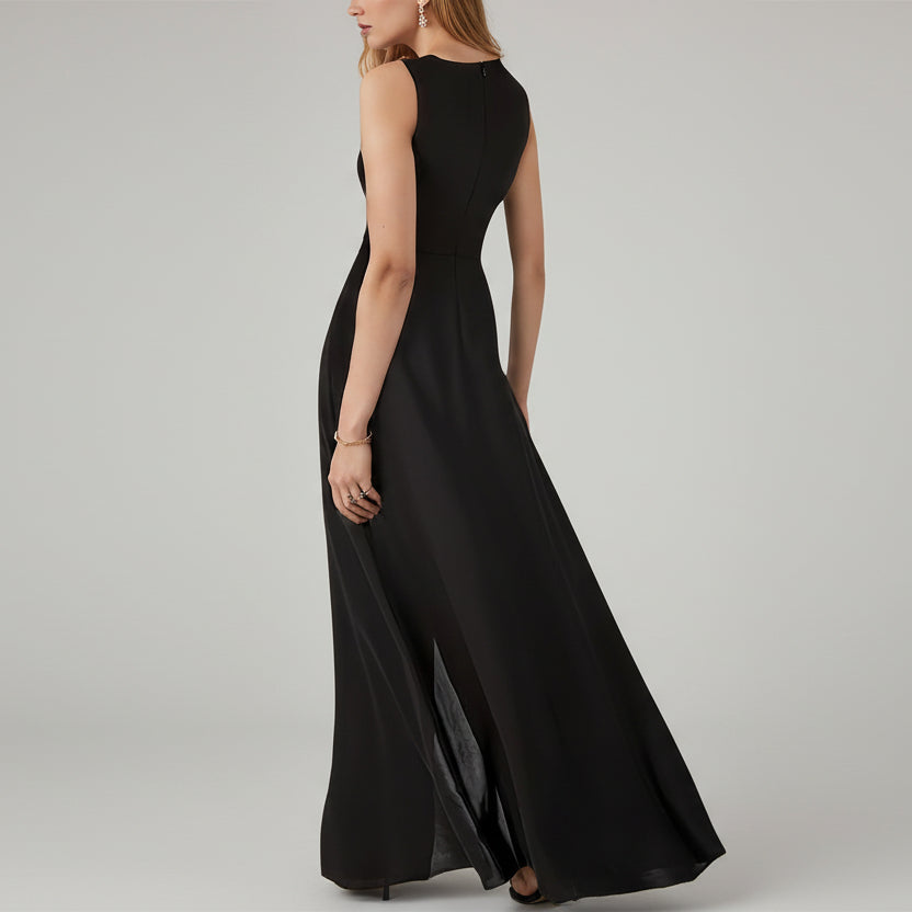 Mono de una pieza minimalista blanco y negro para mujer