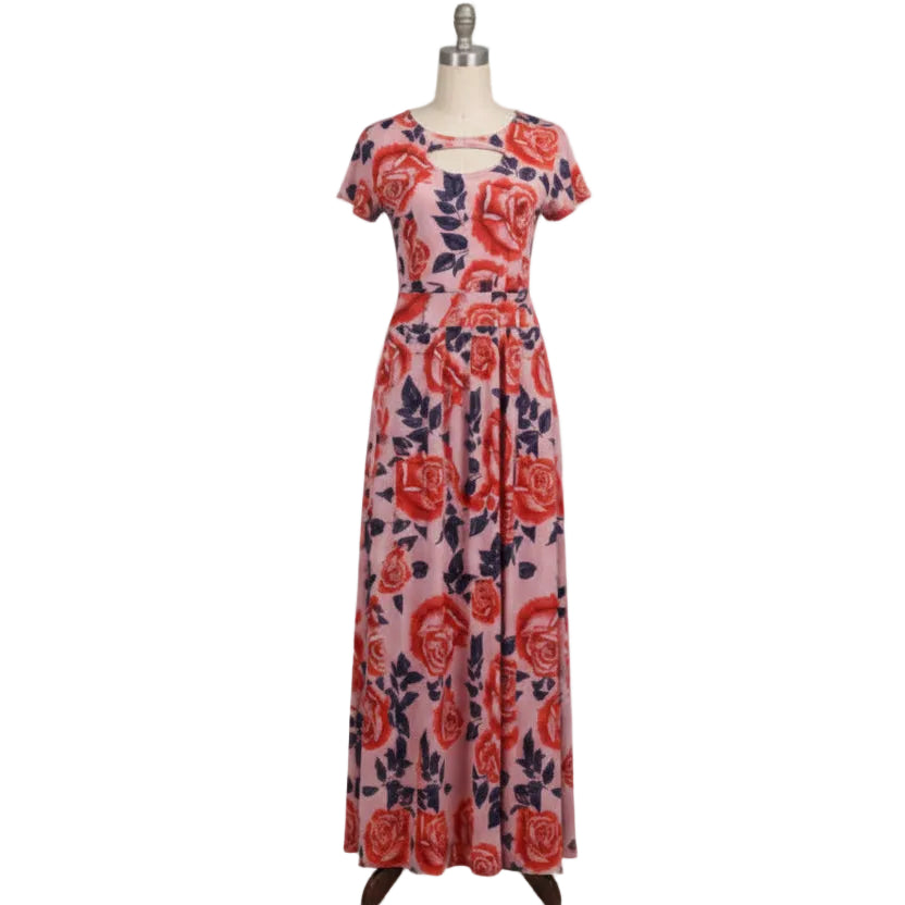 Outfit de otoño con vestido maxi boho y estilo relajado para mujer