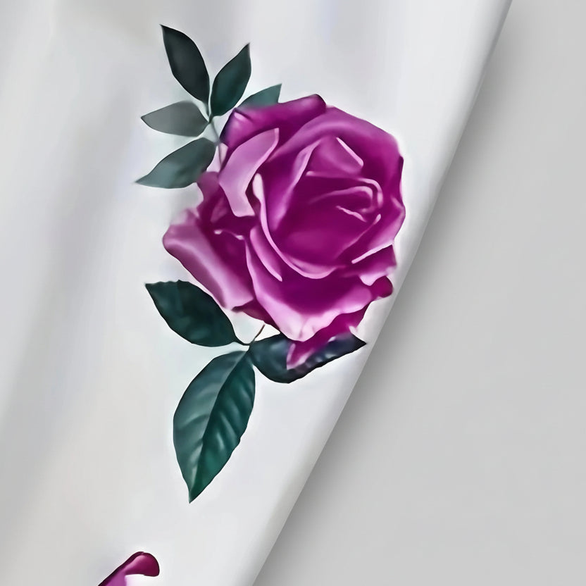 Pantalón slim de cintura alta con estampado floral para mujer