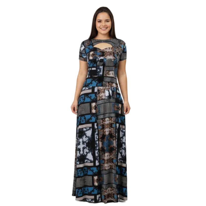Vestido maxi bohemio elegante estilo casual otoño mujer