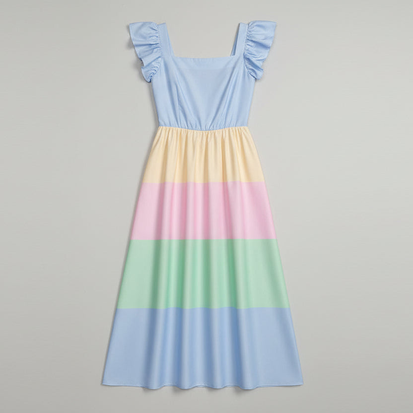 Vestido resort geométrico elegante para mujer